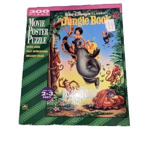 Disney The Jungle Book Puzzle Movie Poster 2x3' 300 X Large Pieces Complete VTG